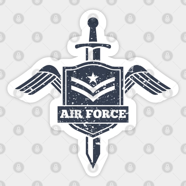 Air Force Vintage Insignia Shield And Sword Sticker by Mandra